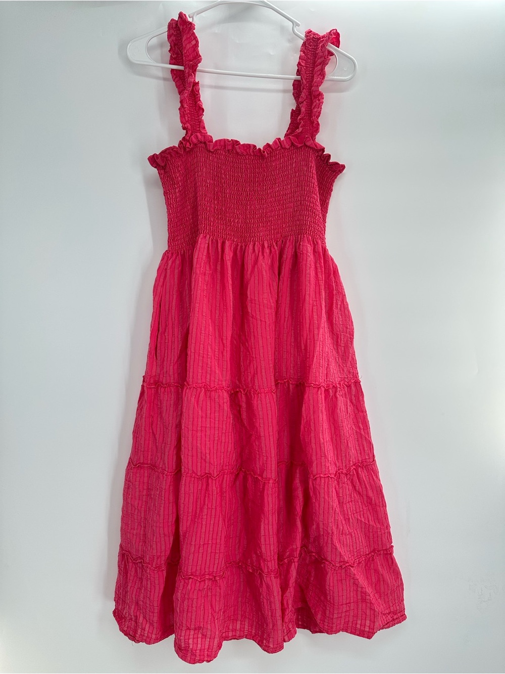 Hill House The Nap Dress Coral Pink Midi Dress Smocked Size XL